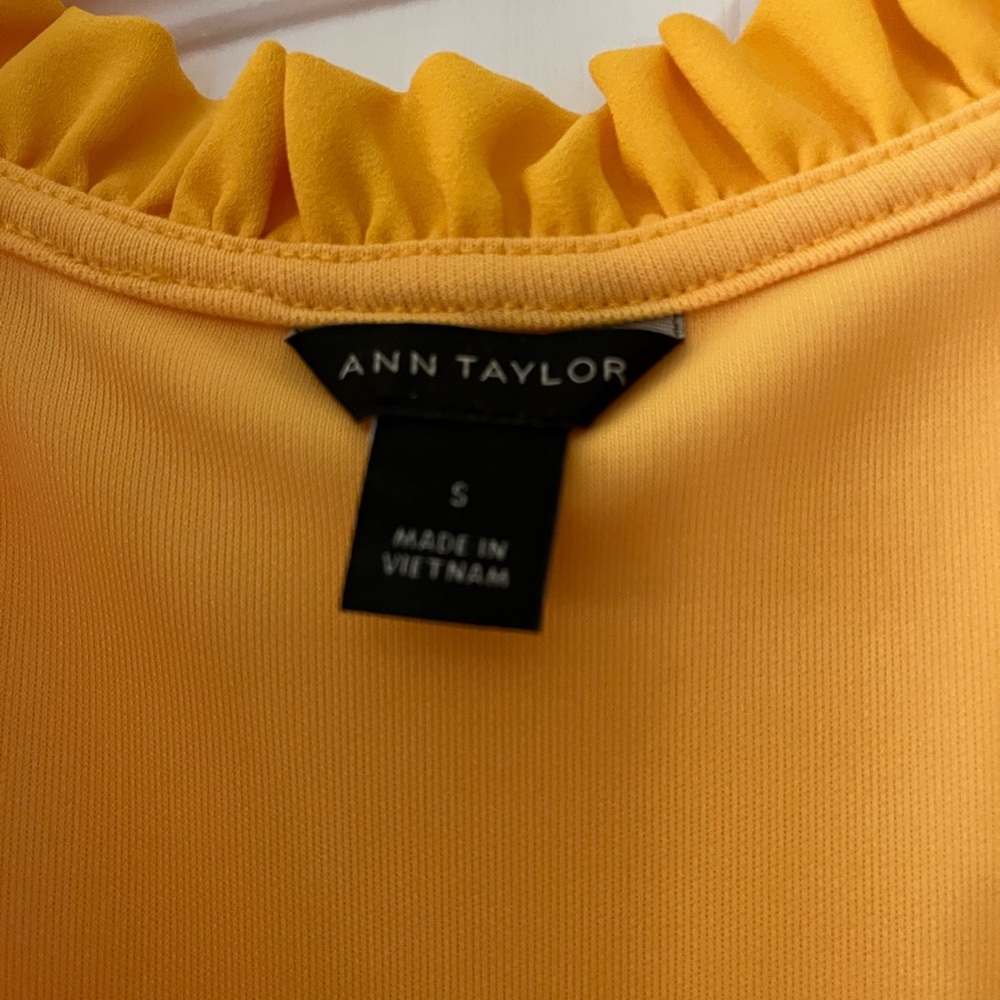 Ann Taylor Yellow Ruffled Tank Top - Picture 2 of 2